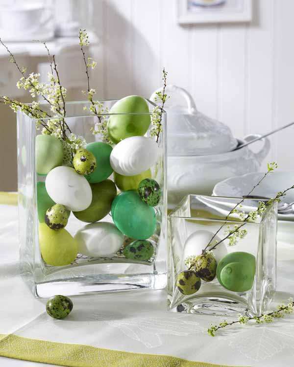 Grn/Wei§: Eier im Glas